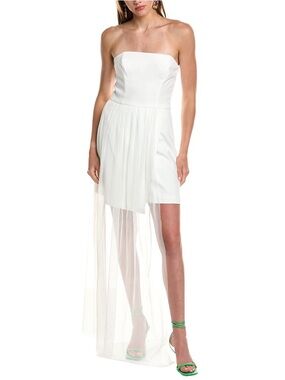 NWT French Connection Summer White One-Shoulder Dress with Tulle
